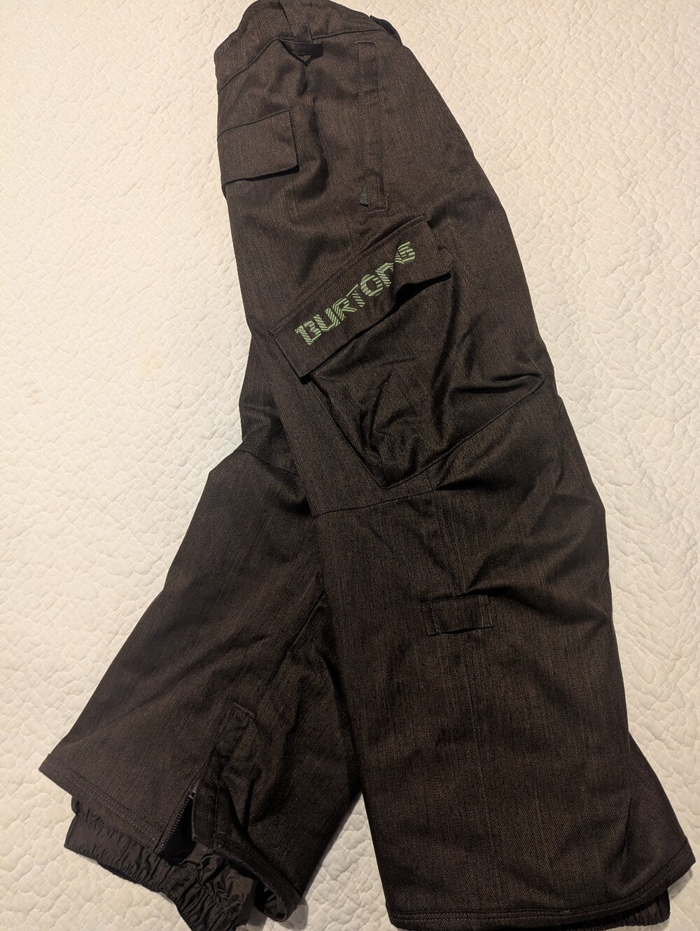 Burton Dry Ride Youth Brown Cargo Ski / Snowboard Pants.